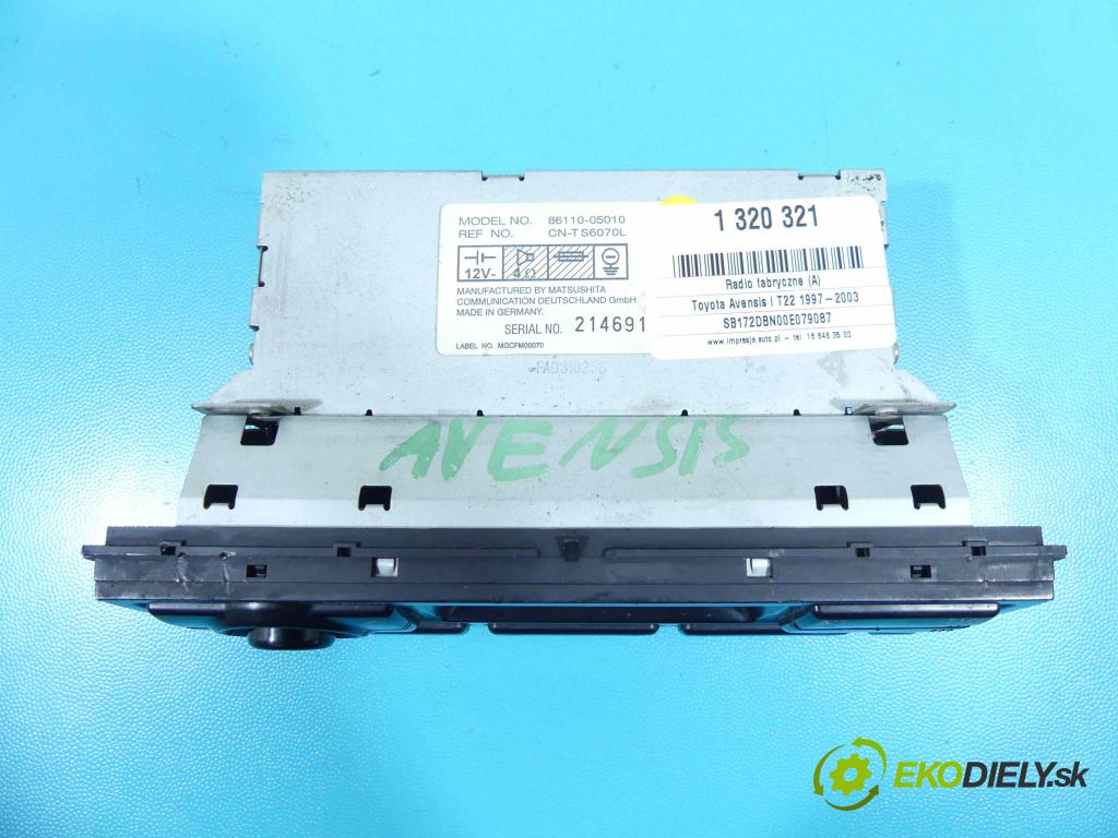 Toyota Avensis I T22 1997-2003 2.0 d4d 110 HP manual 81 kW 1995 cm3 5- Radio originál 86110-05010