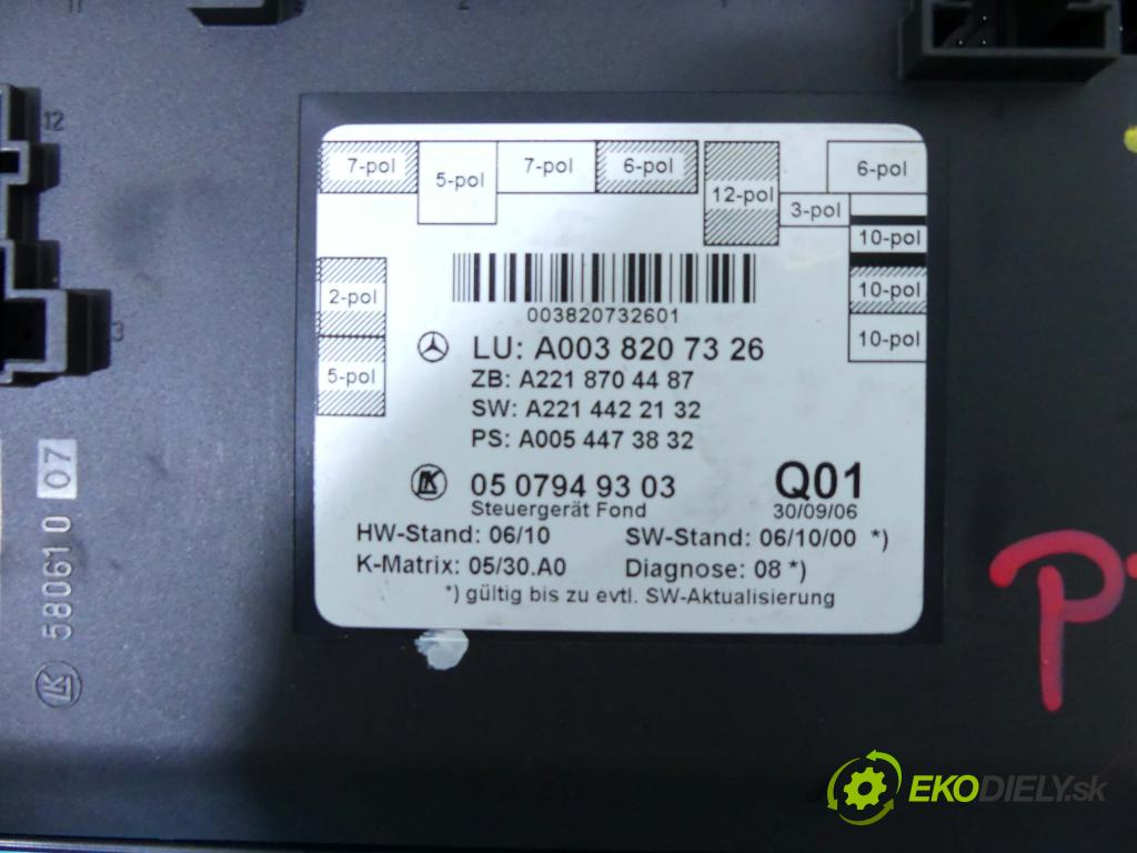 Mercedes S W221 2005-2013 3.0 cdi 235 HP automatic 173 kW 2987 cm3 4- modul riadiaca jednotka A0038207326 (Ostatné)