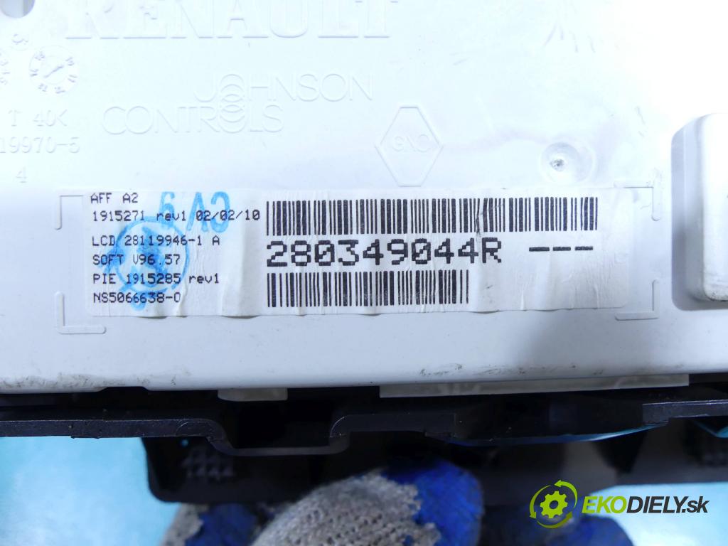 Renault Fluence 1.6 16V 110 HP manual 81 kW 1598 cm3 4- Zobrazit: 280349044R (Prístrojové dosky, displeje)