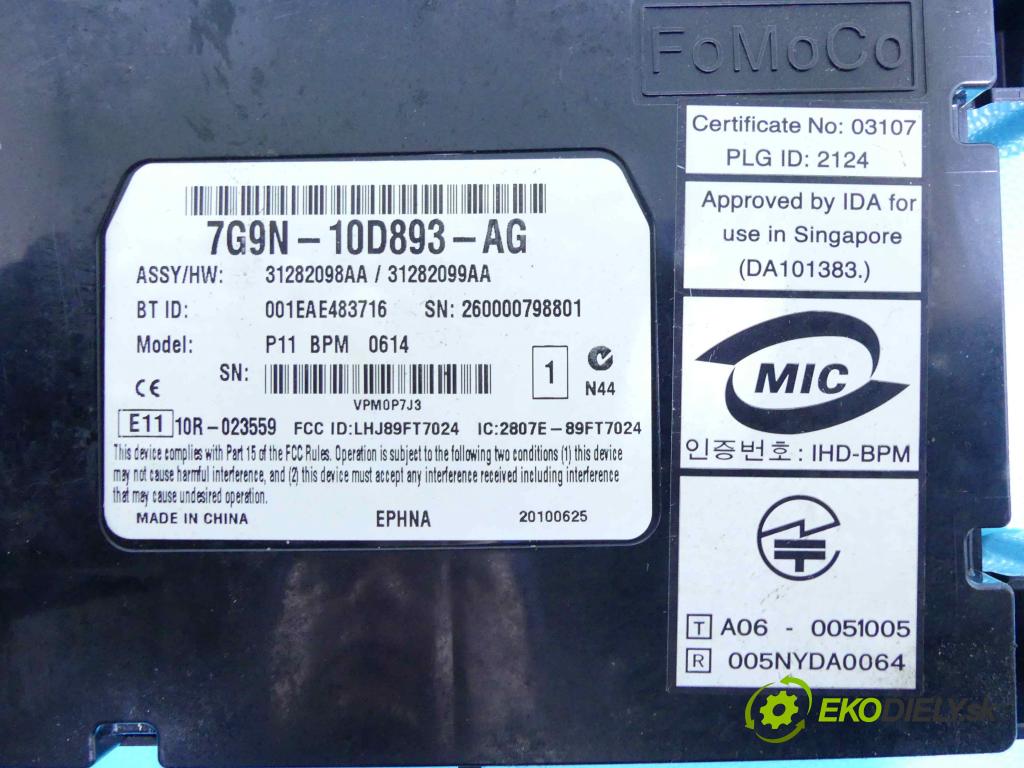 Jaguar XF I X250 2007-2015 3.0 V6 211KM automatic 155 kW 2993 cm3 4- modul riadiaca jednotka 7G9N-10D893-AG (Ostatné)