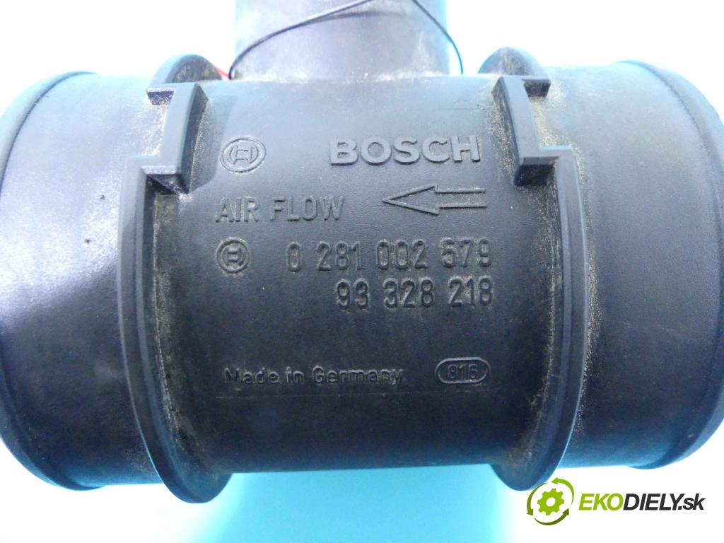 Opel Meriva A 2002-2010 1.7 dti 75 HP manual 55 kW 1686 cm3 5- průtokoměr: 0281002579 (Váhy vzduchu)