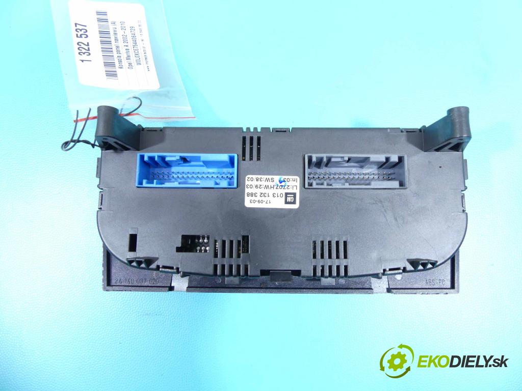 Opel Meriva A 2002-2010 1.7 dti 75 HP manual 55 kW 1686 cm3 5- panel kúrenia 013132388