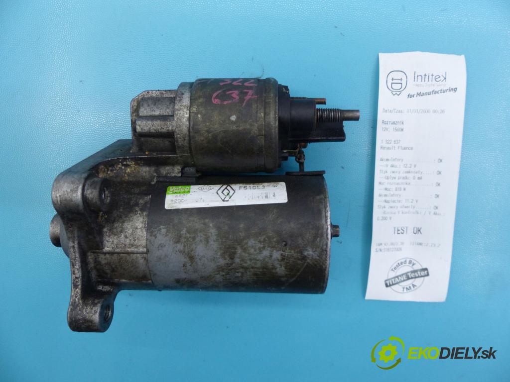Renault Fluence 1.6 16V 110 HP manual 81 kW 1598 cm3 4- štartér FS10E30 (Štartéry)