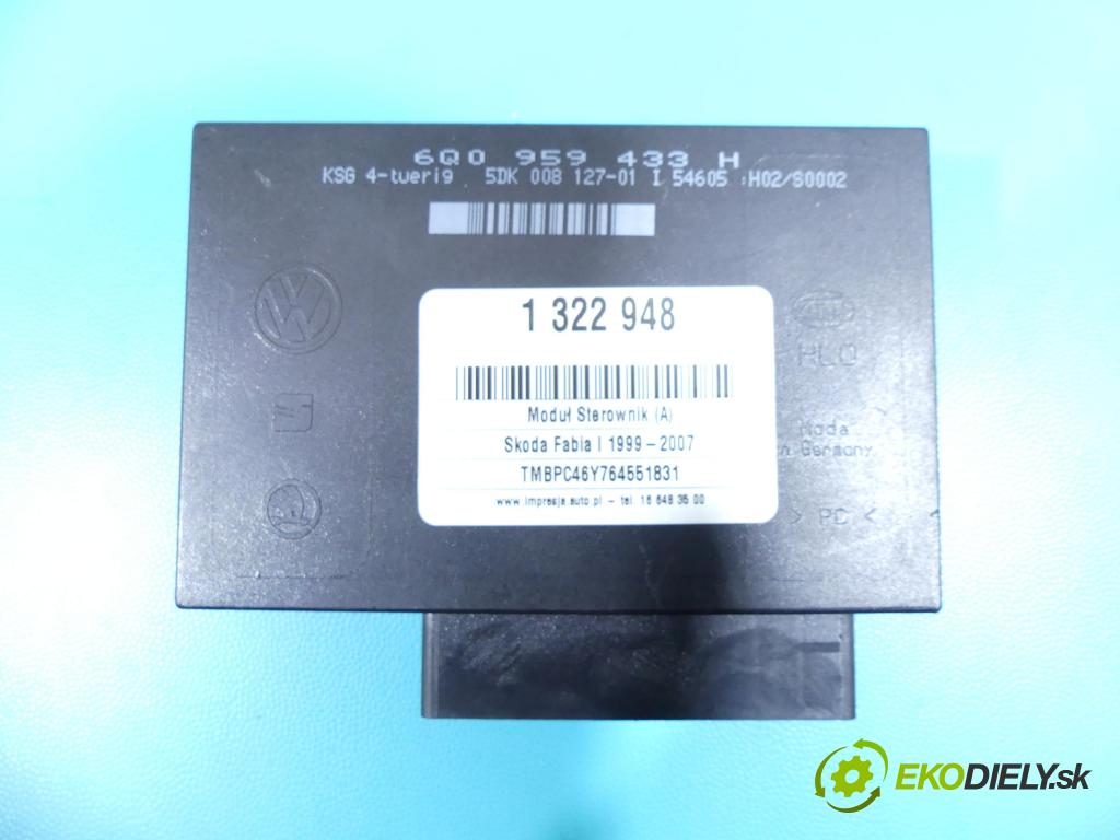 Skoda Fabia I 1999-2007 1.4 16v 75 HP manual 55 kW 1390 cm3 5- modul riadiaca jednotka 6Q0959433H (Ostatné)