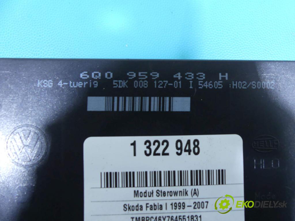 Skoda Fabia I 1999-2007 1.4 16v 75 HP manual 55 kW 1390 cm3 5- modul riadiaca jednotka 6Q0959433H (Ostatné)