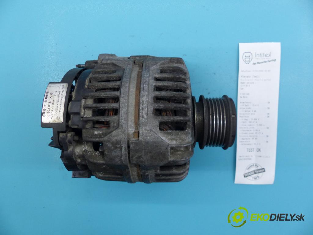 Vw Bora 1.9 tdi 116 HP manual 85 kW 1896 cm3 5- Alternator 0124325004 (Alternátory)