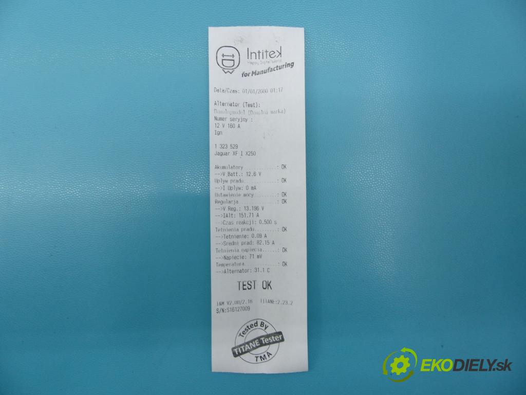 Jaguar XF I X250 2007-2015 3.0 TD V6 211KM automatic 155 kW 2993 cm3 4- Alternator 8X23-10300-CB (Alternátor)