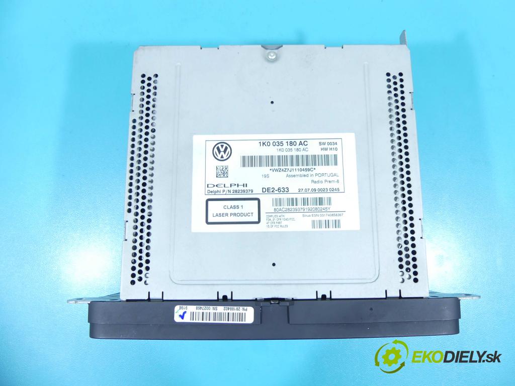 Vw Passat CC 2008-2016 2.0 TSI 200 HP automatic 147 kW 2000 cm3 4- Radio originál 1K0035180AC