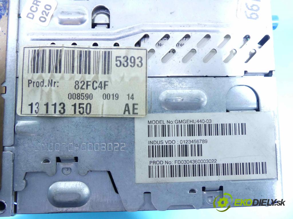 Opel Vectra C 2002-2008 2.0 T 175 HP manual 129 kW 1998 cm3 4- Radio originál 13113150AE