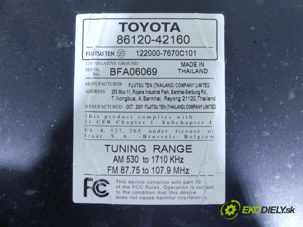 Toyota Rav4 III 2005-2012 2.4 VVTI 156 HP automatic 115 kW 2362 cm3 5- Radio originál 86120-42160