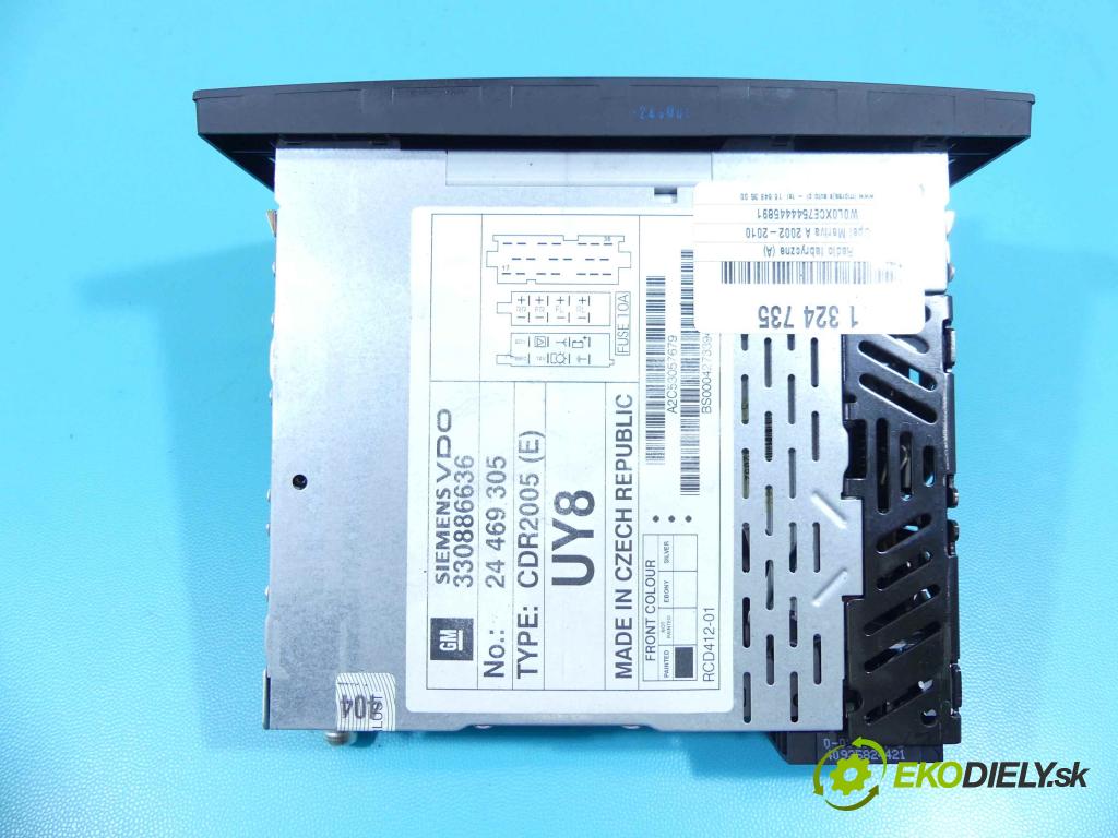 Opel Meriva A 2002-2010 1.8 16v 125 HP manual 92 kW 1796 cm3 5- Radio originál 24469395