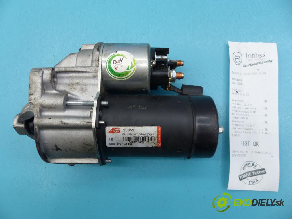 Renault Clio II 1998-2012 1.9d 65 HP manual 48 kW 1870 cm3 5- štartér  (Štartéry)