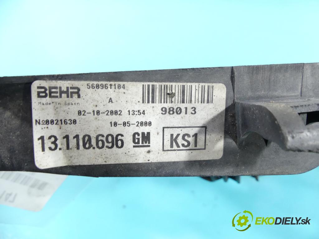 Opel Corsa C 2000-2006 1.2 16v 75 HP manual 55 kW 1199 cm3 5- Ventilátor chladiča 13110696