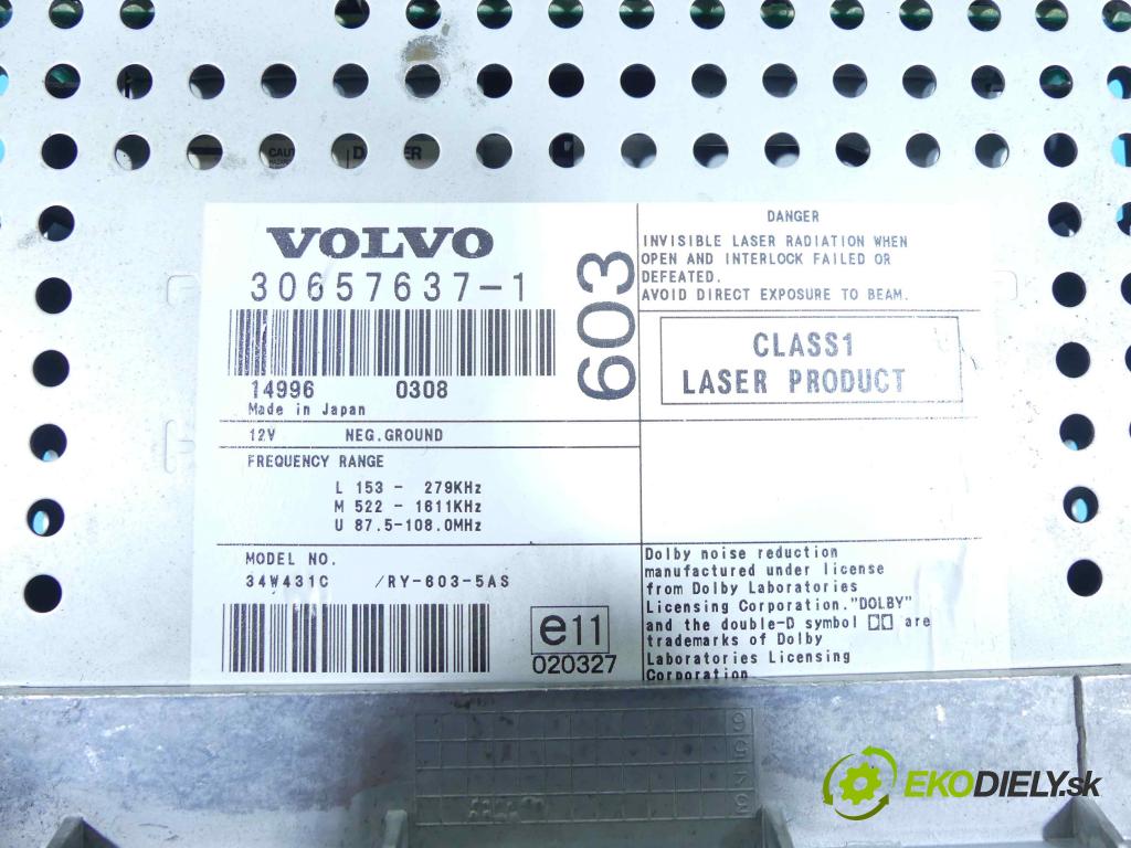 Volvo S60 I 2000-2010 2.4 20V 170 HP manual 125 kW 2435 cm3 4- Radio originál 30657637-1