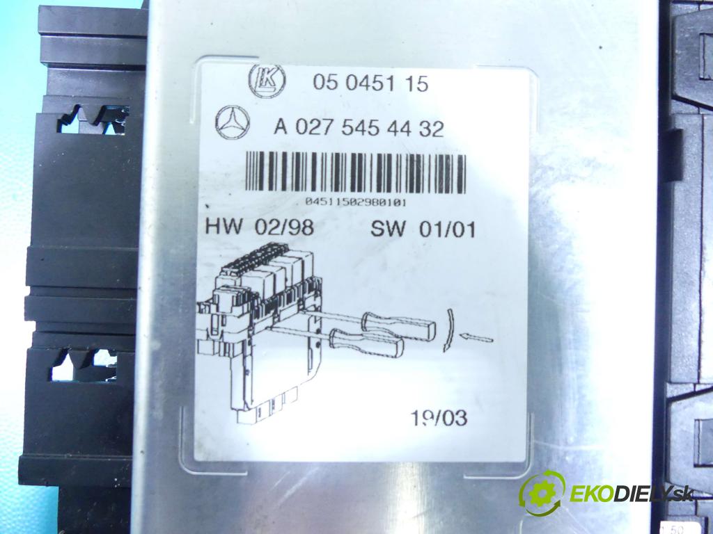 Mercedes S W220 1998-2005 3.2 V6 224 hp automatic 165 kW 3199 cm3 4- skříňka pojistková A0275454432 (Pojistkové skříňky)