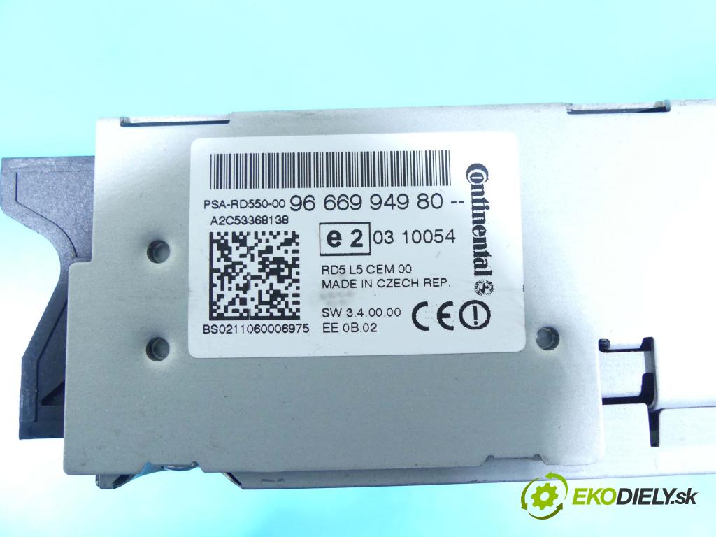 Peugeot 508 2010-2018 2.0 HDI 140 HP manual 103 kW 1997 cm3 4- Radio originál 9666994980