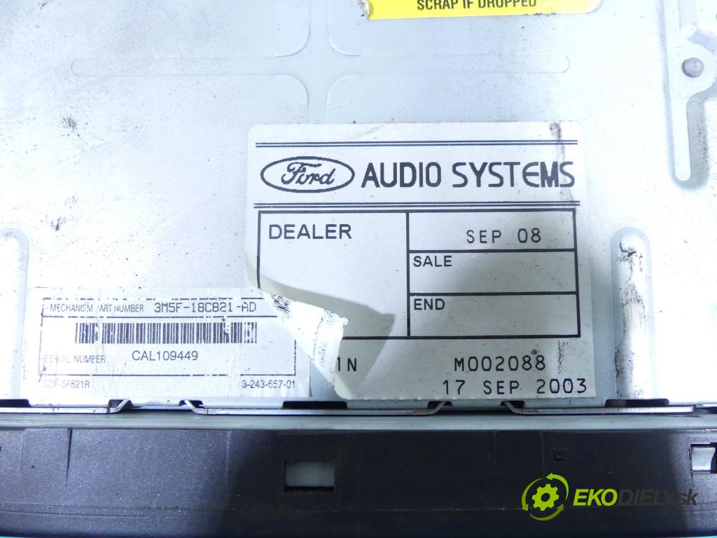 Ford C-Max I 2003-2010 1.8 16v 120 HP manual 88 kW 1798 cm3 5- Radio originál 3M5T-18C815-EF