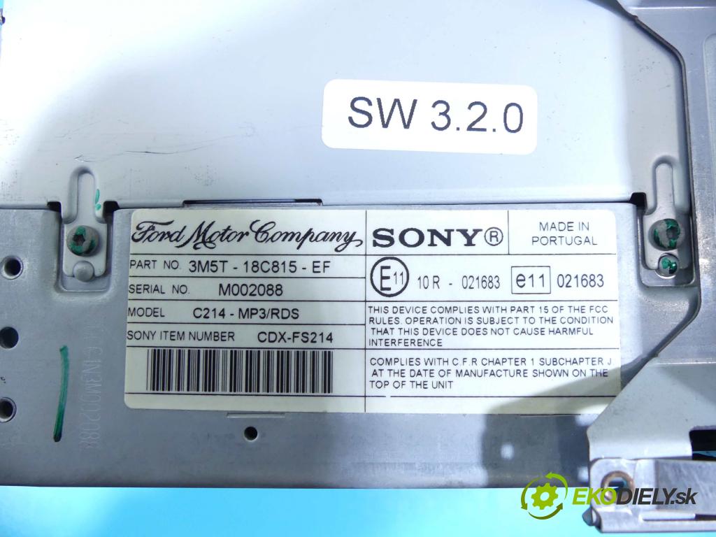 Ford C-Max I 2003-2010 1.8 16v 120 HP manual 88 kW 1798 cm3 5- Radio originál 3M5T-18C815-EF