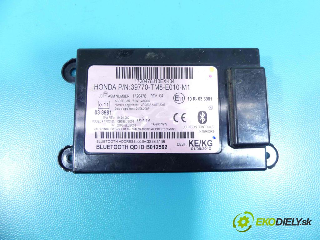 Honda Insight II 2009-2014 1.3 16V hybrid 88 HP automatic 65 kW 1339 cm3 5- modul riadiaca jednotka 39770-TM8-E010-M1 (Ostatné)