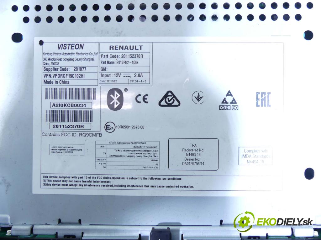 Opel Movano III 2010-2022 2.3 CDTI 163 HP manual 120 kW 2299 cm3 5- Radio originál 281152370R