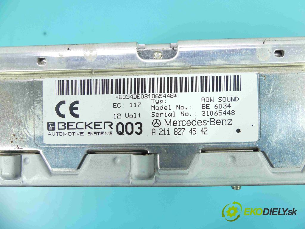Mercedes E W211 2002-2009 4.0 cdi 260 HP automatic 191 kW 3996 cm3 4- Zesilovač: A2118274542 (Zosilňovače)