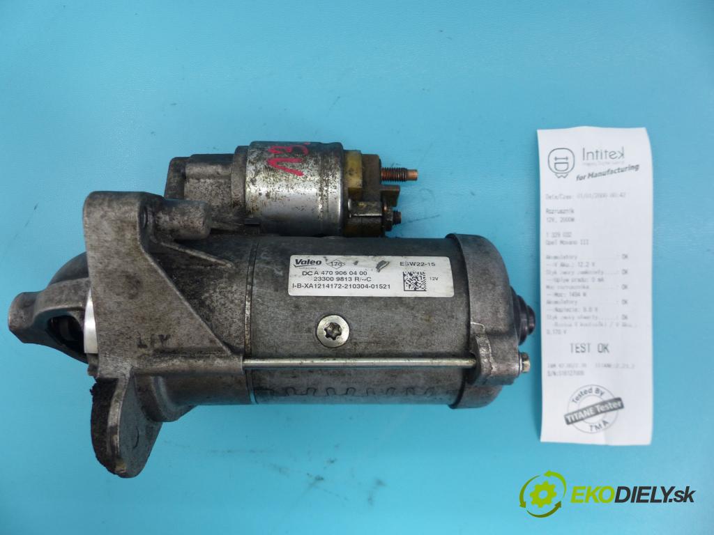 Opel Movano III 2010-2022 2.3 CDTI 163 HP manual 120 kW 2299 cm3 5- štartér 233009813 (Štartéry)