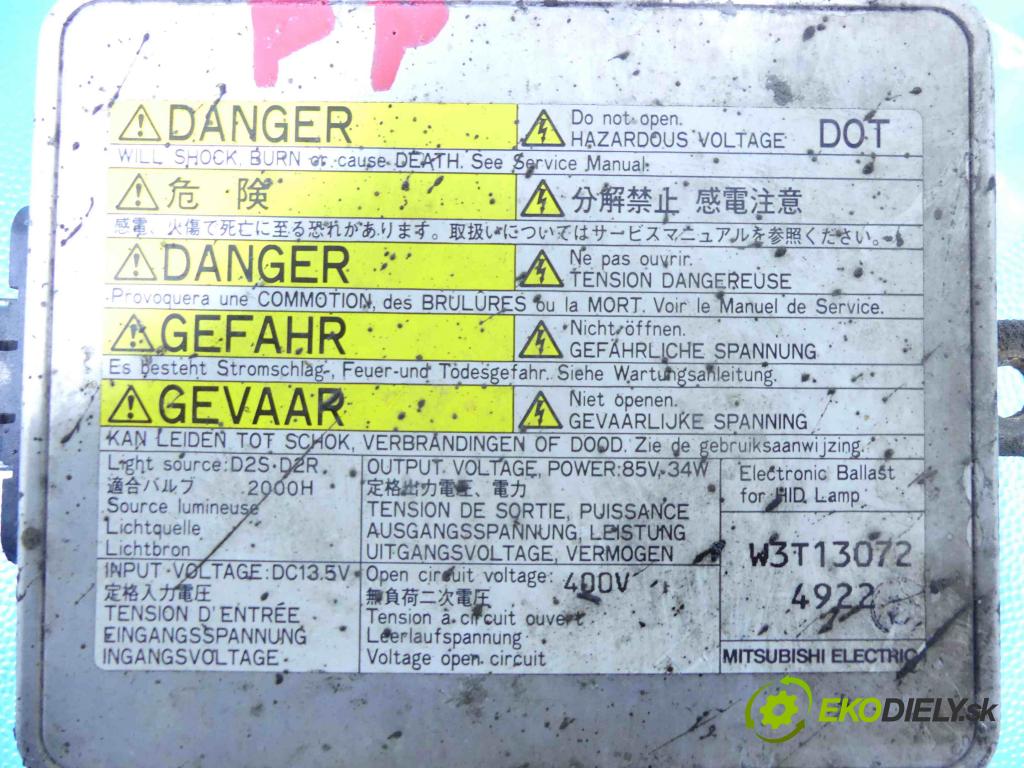 Honda Fr-v 2.0 16V 150 HP manual 110 kW 1998 cm3 5- střídač: xenon W3T13072 (Riadiace jednotky xenónu)