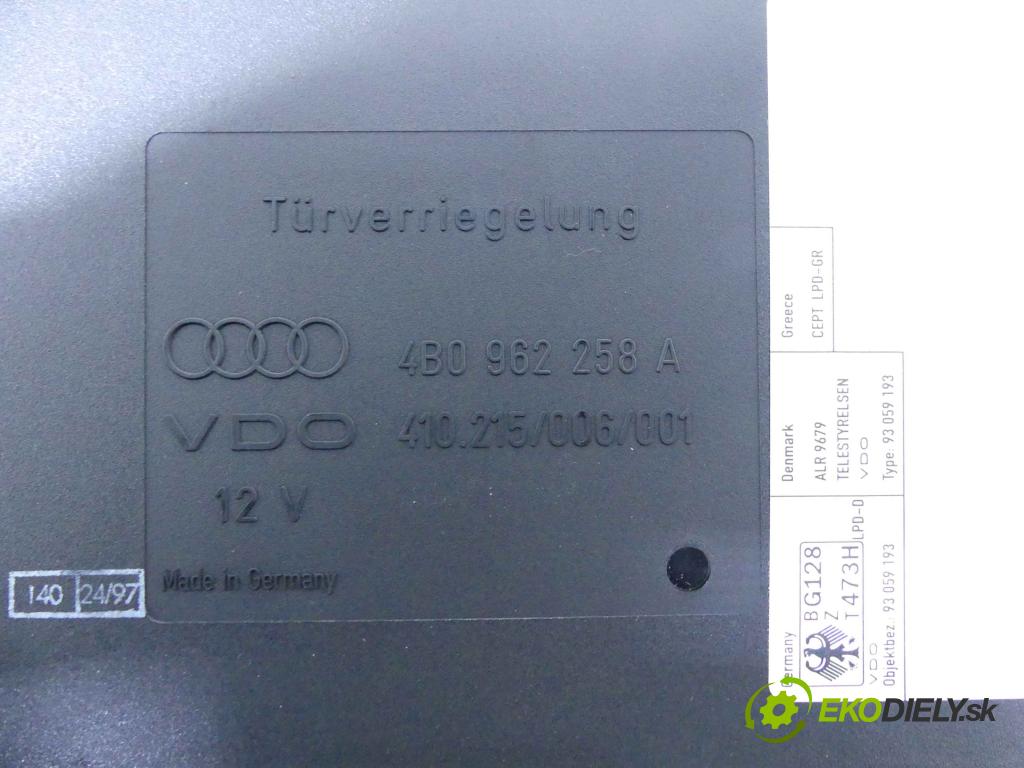 Audi A6 C5 1997-2004 1.8 T 150 HP automatic 110 kW 1781 cm3 4- modul riadiaca jednotka 4B0962258A (Ostatné)
