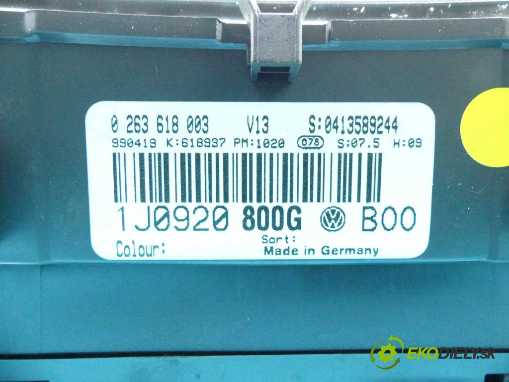 Vw Bora 1.9 tdi 116 HP manual 85 kW 1896 cm3 5- prístrojovka/ budíky 0263618003 (Prístrojové dosky, displeje)