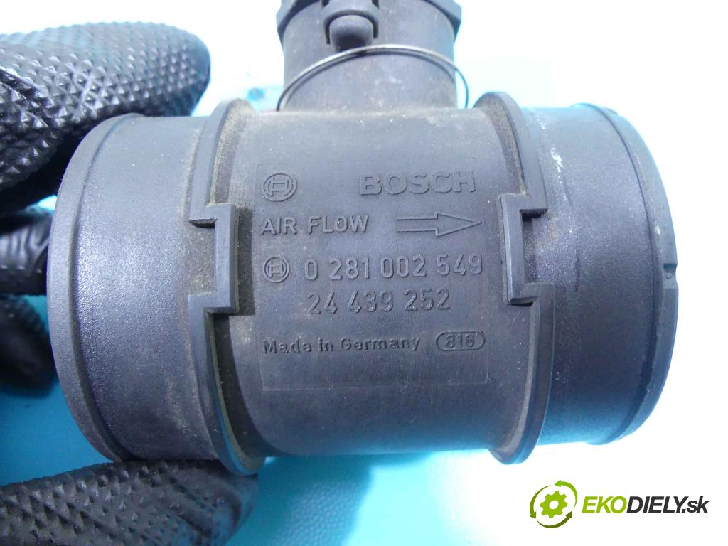 Opel Astra II 1998-2009 1.7 cdti 80 HP manual 59 kW 1686 cm3 5- průtokoměr: 0281002549 (Váhy vzduchu)