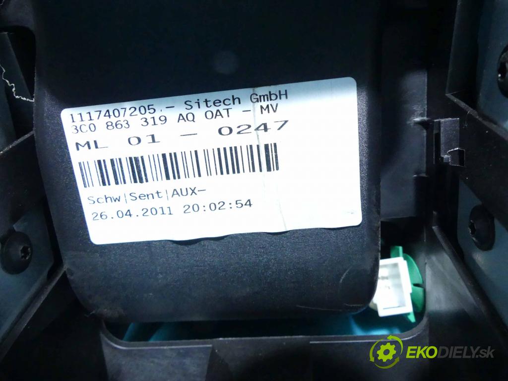 Vw Passat B7 2010-2014 2.0 tdi 140 HP manual 103 kW 1968 cm3 5- operadlo 3C0863319AQ (Lakťové opierky)