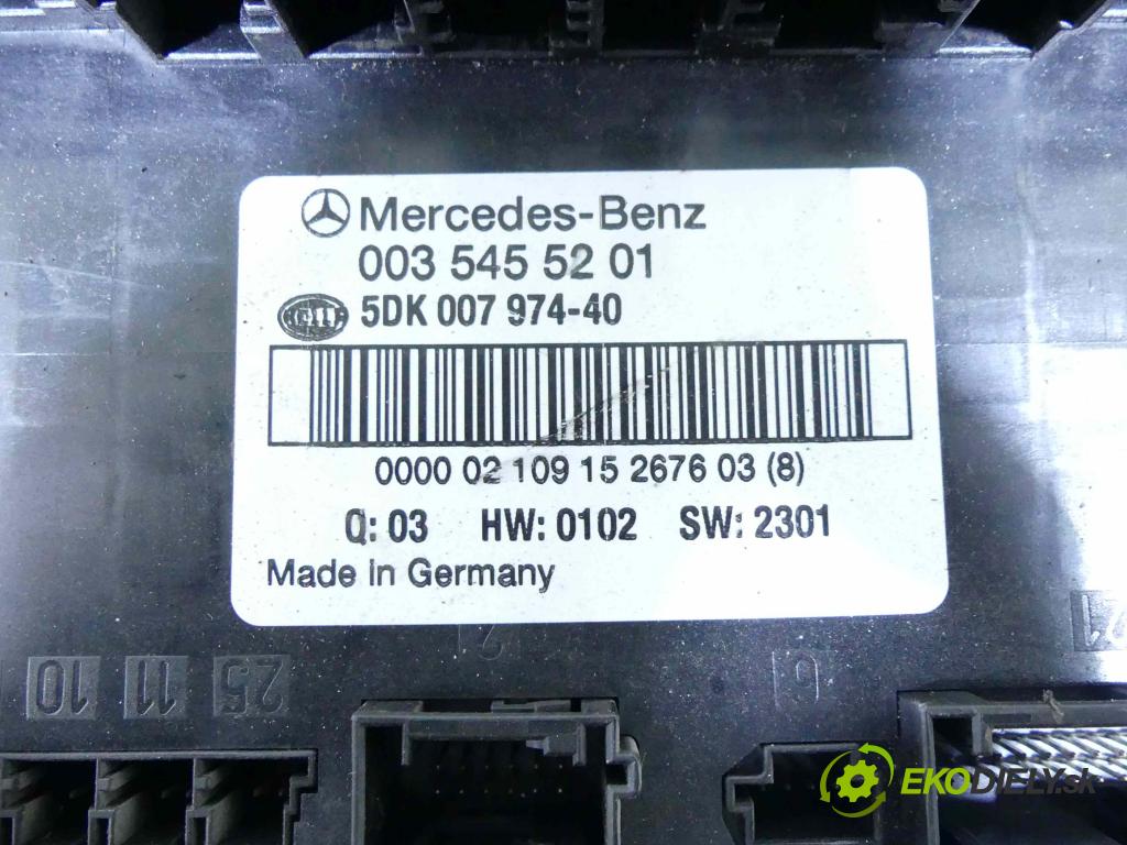 Mercedes C W203 2000-2007 2.0 kompressor 163 hp manual 120 kW 1998 cm3 5- skříňka pojistková 0035455201 (Pojistkové skříňky)