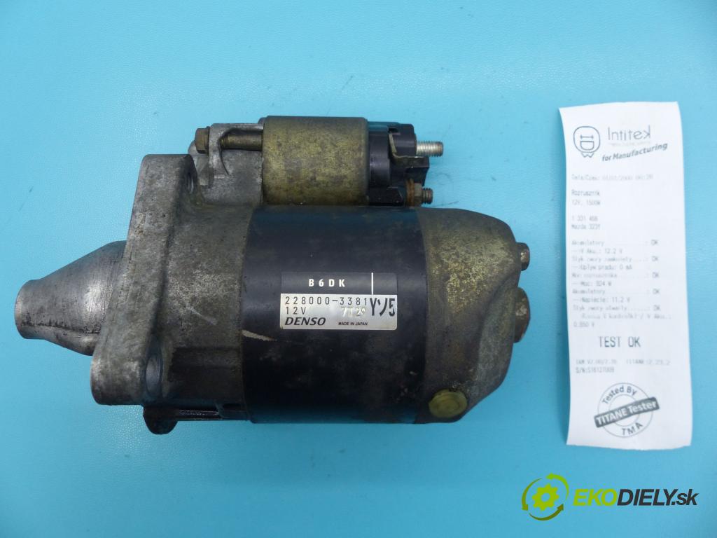 Mazda 323f 1.5 16v 88 HP manual 65 kW 1498 cm3 5- štartér 228000-3381 (Štartéry)