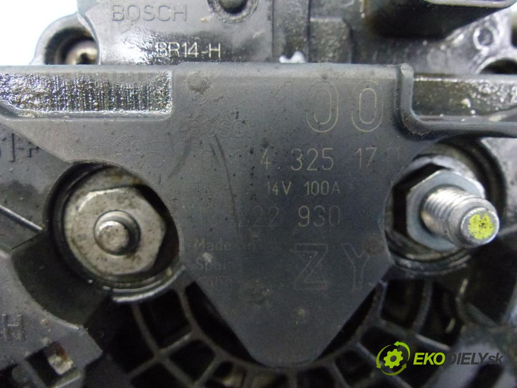 Opel Meriva A 2002-2010 1.4 16V 90 hp manual 66 kW 1364 cm3 5- Alternator 13222930 (Alternátory)