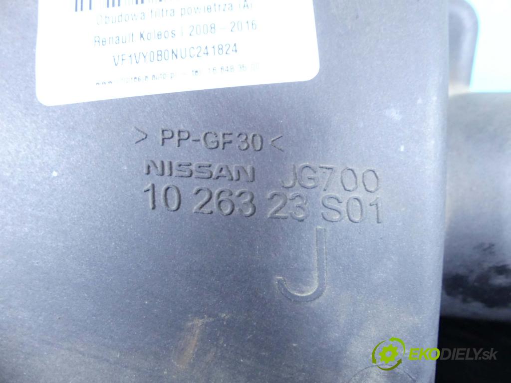 Renault Koleos I 2008-2016 2.0 DCI 173KM manual 127 kW 1995 cm3 5- obal filtra vzduchu 1026323S01 (Obaly filtrov vzduchu)