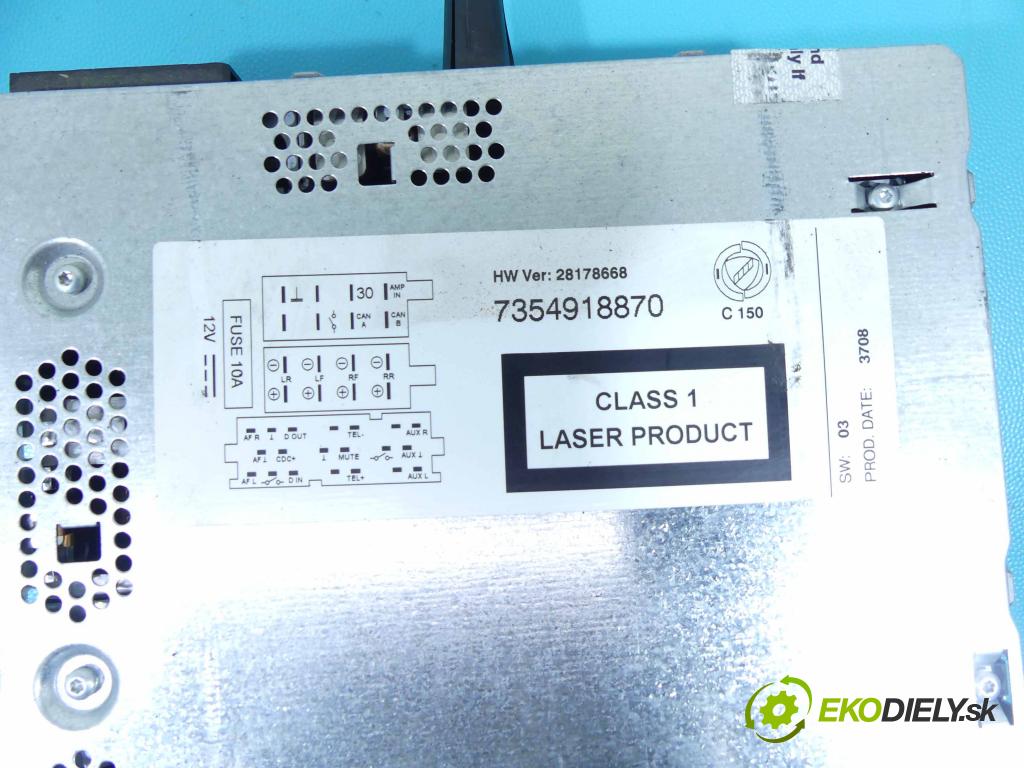 Fiat Punto Grande 1.4 77 HP manual 57 kW 1368 cm3 5- Radio originál 7354918870
