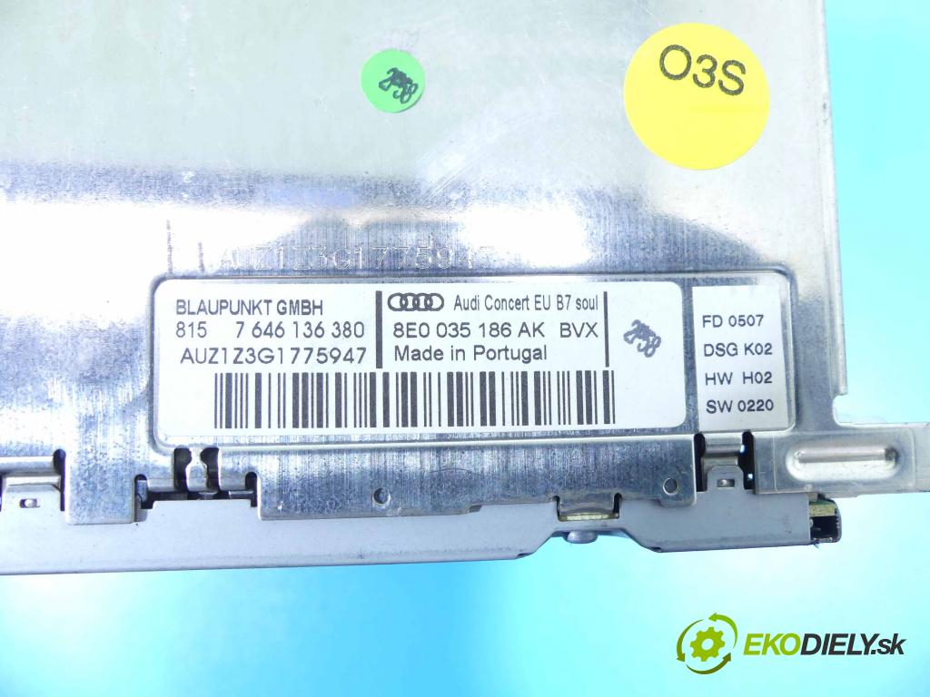 Audi A4 B7 2004-2008 1.8 T (ADR) 163 HP manual 120 kW 1781 cm3 5- Radio originál 8E0035186AK