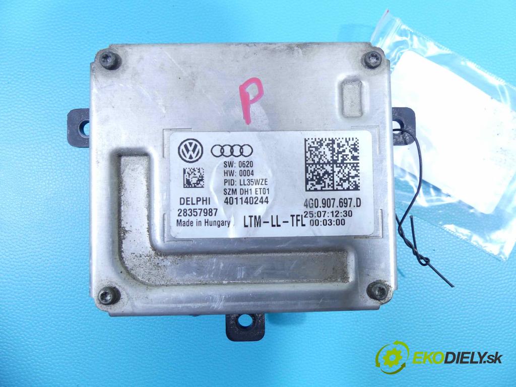Audi A6 C7 2011-2018 2.0 TFSI 211KM automatic 155 kW 1984 cm3 4- střídač: xenon 4G0907697D (Riadiace jednotky xenónu)