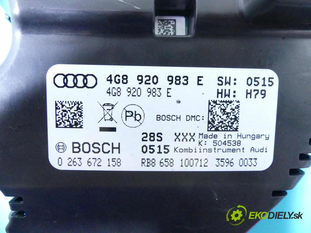 Audi A6 C7 2011-2018 2.0 TFSI 211KM automatic 155 kW 1984 cm3 4- prístrojovka/ budíky 4G8920983E (Prístrojové dosky, displeje)
