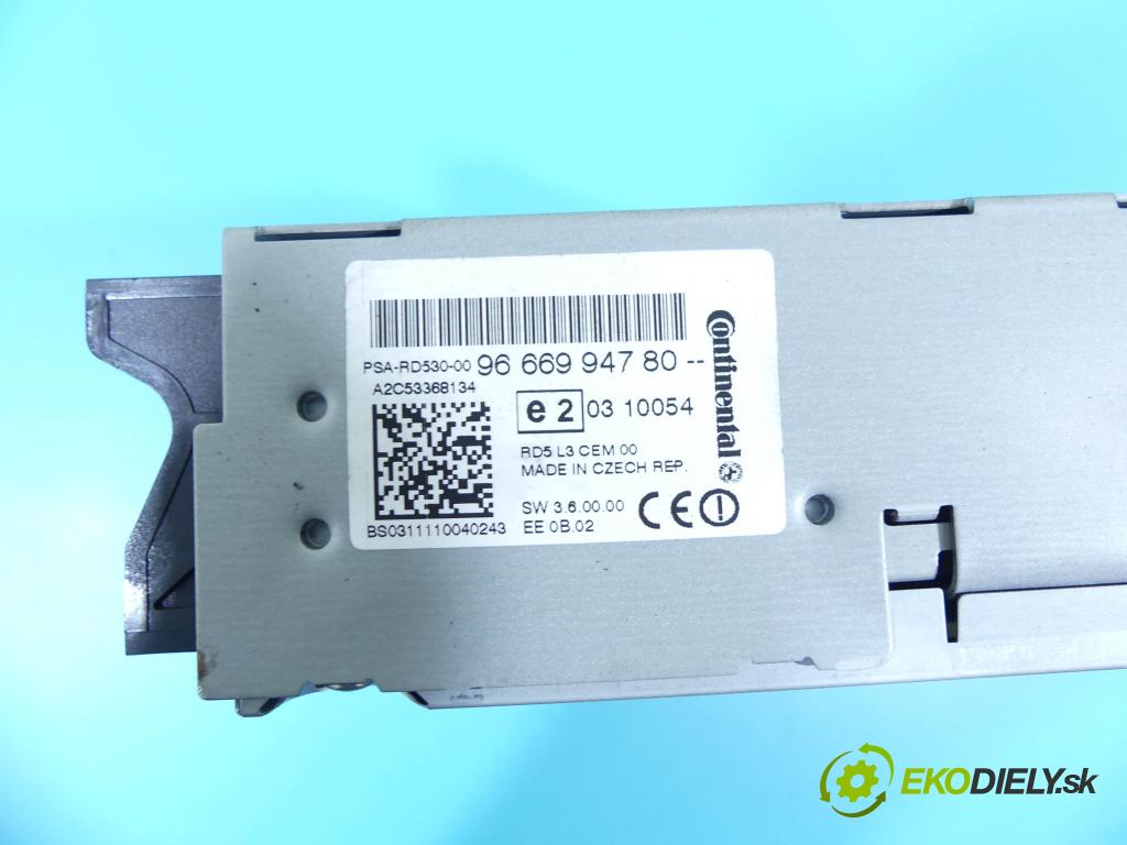 Citroen C4 II 2010-2017 1.6 hdi 92 HP manual 68 kW 1560 cm3 5- Radio originál 9666994780