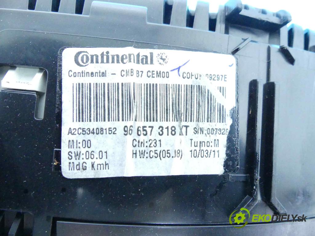 Citroen C4 II 2010-2017 1.6 hdi 92 HP manual 68 kW 1560 cm3 5- prístrojovka/ budíky 96657318XT (Prístrojové dosky, displeje)