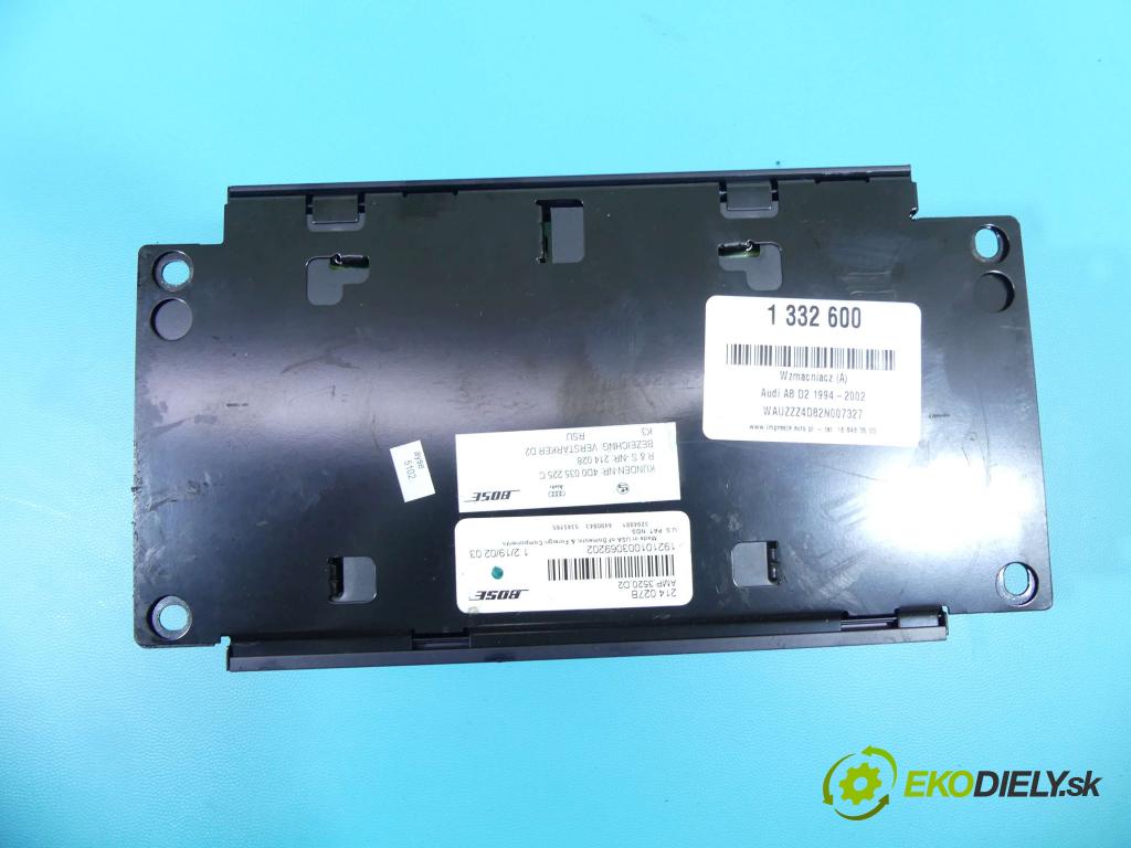 Audi A8 D2 1994-2002 2.8 V6 193 HP automatic 142 kW 2771 cm3 4- Zesilovač: 4D0035225C (Zosilňovače)