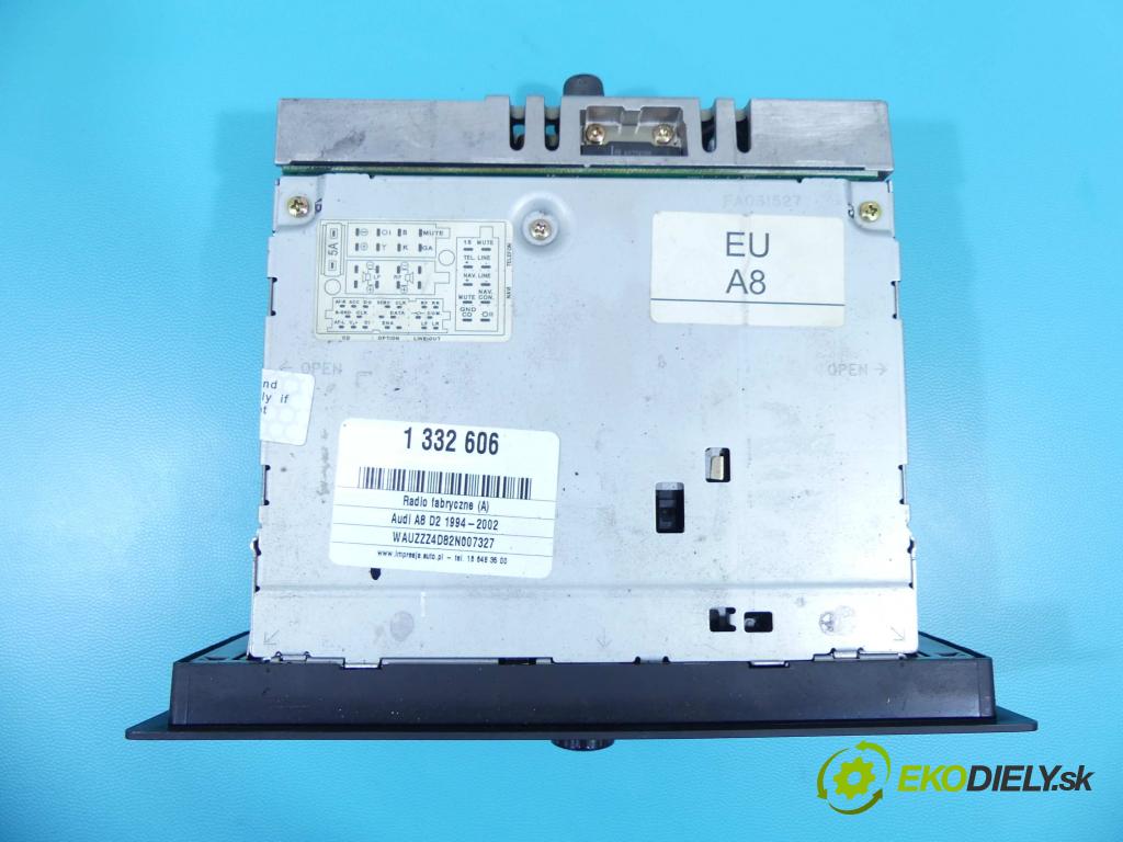 Audi A8 D2 1994-2002 2.8 V6 193 HP automatic 142 kW 2771 cm3 4- Radio originál 4D0035186C