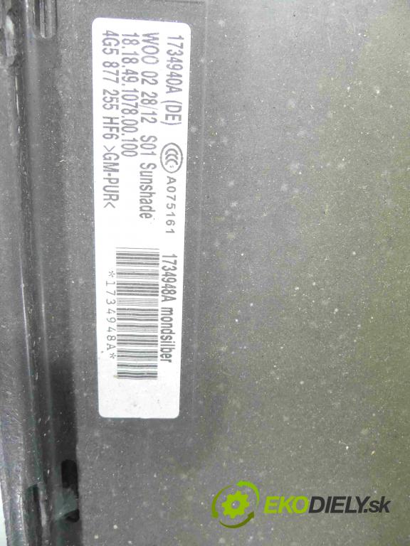 Audi A6 C7 2011-2018 2.0 TFSI 211KM automatic 155 kW 1984 cm3 4- Střešní okno: 4G5877255 (Okna karoserie)