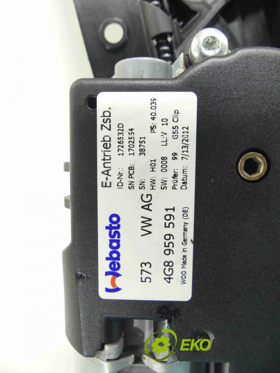 Audi A6 C7 2011-2018 2.0 TFSI 211KM automatic 155 kW 1984 cm3 4- Střešní okno: 4G5877255 (Okna karoserie)