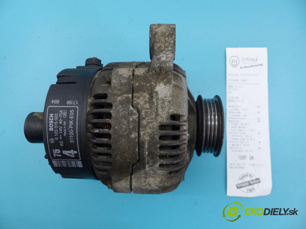 Honda Civic VI 1995-2001 1.4 16v 90 hp manual 66 kW 1396 cm3 5- Alternator 0123315020 (Alternátory)