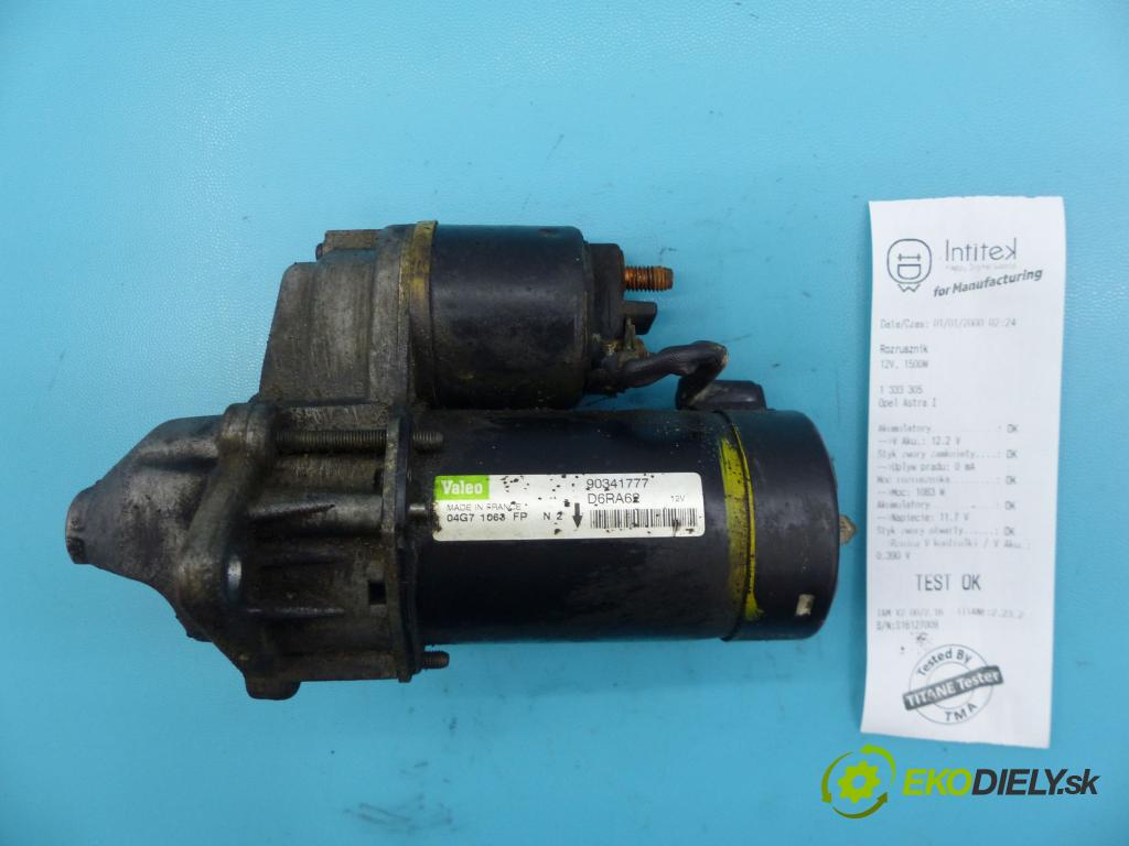 Opel Astra I 1991-2002 1.6 16v 101 HP manual 74 kW 1598 cm3 5- štartér D6RA62 (Štartéry)
