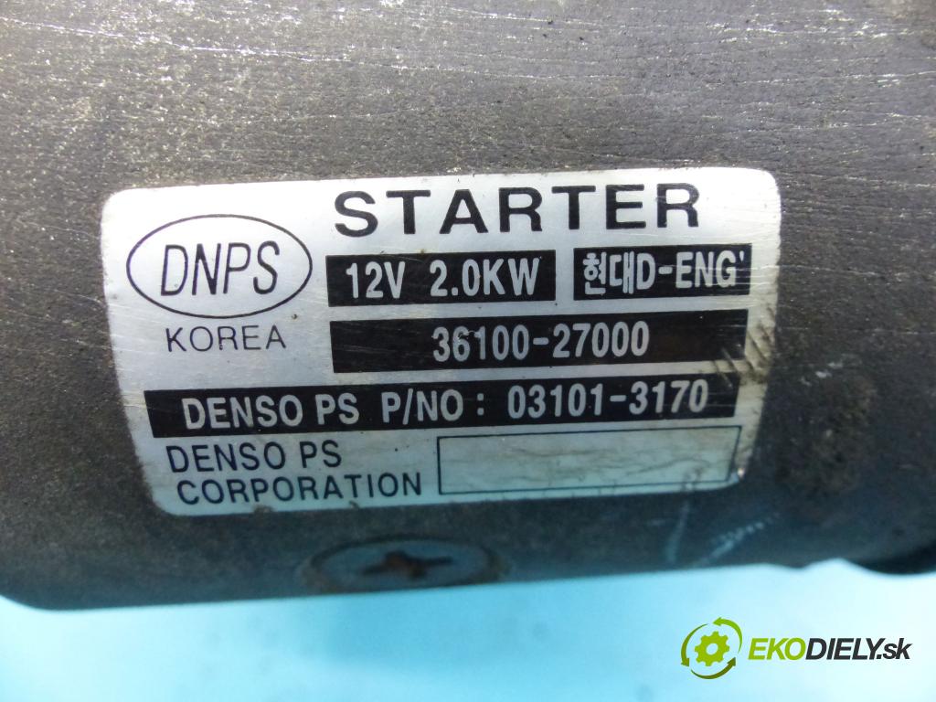 Kia Carens II 2002-2006 2.0 crdi 112KM manual 82,5 kW 1991 cm3 5- štartér 36100-27000 (Štartéry)