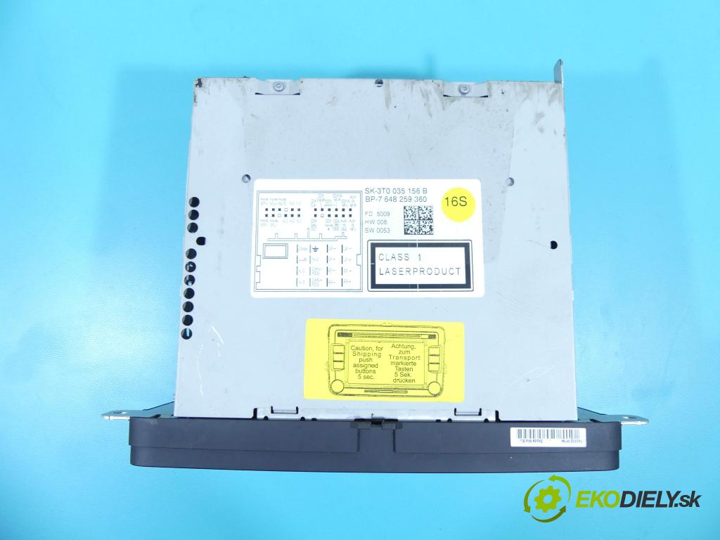 Skoda Superb II 2008-2015 2.0 tdi 170 HP automatic 125 kW 1968 cm3 4- Radio originál 3T0035156B