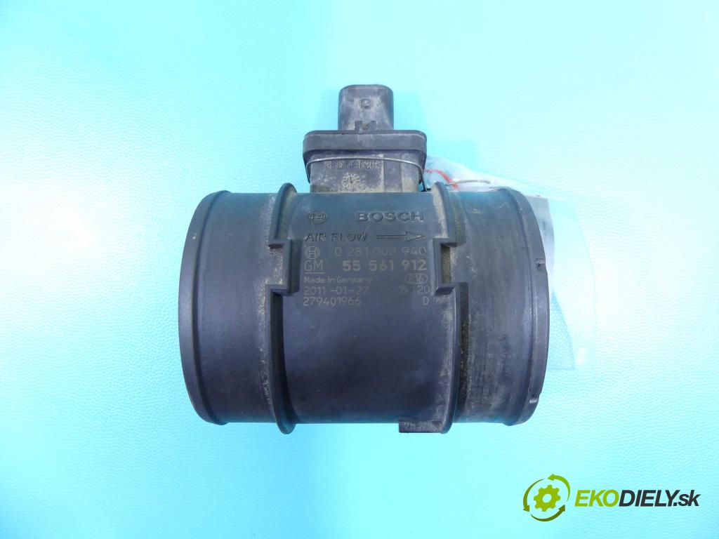 Opel Astra IV 2009-2015 1.7 cdti 110 HP manual 81 kW 1686 cm3 5- průtokoměr: 0281002940 (Váhy vzduchu)